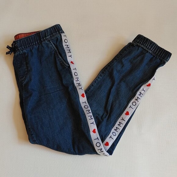 Tommy Hilfiger Elastic Cuff Joggers Girls 14 I <3 - Picture 1 of 8